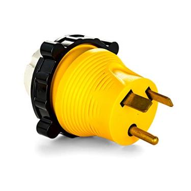Imagem de Camco Adaptador PowerGrip de bloqueio de RV 30A-50A | Compatível com plugues de bloqueio de 50 Amp | Conexão à prova de clima | 125 Volts / 3750 Watt (55643)