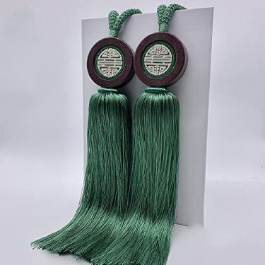 Imagem de Suportes de cortina estilo chinês cortina pendurada alça de bola alça decorativa clássica fivela de borla alça de armazenamento cordão quarto quarto sala de estar, T7, 2 PCS