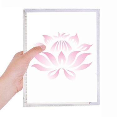 Imagem de Caderno com estampa de flor de lótus rosa com folhas soltas e diário recarregável