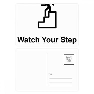 Imagem de Watch Your Step Black Symbol Pattern Postal Set Birthday Mailing Cartão de felicitações