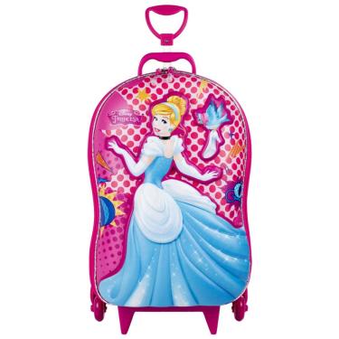 Imagem de Mochila Rodinha Escolar Princesa Cinderela Disney 3D Maxtoy