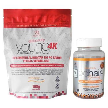 Imagem de BioHair Gummy + Young 4K Frutas Vermelhas - Hidratação Para Pele e Cabelos