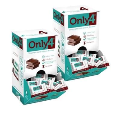 Imagem de 2 Caixas de Chocolate Vegano 70% Cacau Only4-30 unidades de 5g em cada