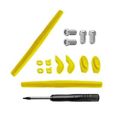 Imagem de LenzReborn Kits de borracha de substituição de ponteiras e chave de fenda T6 e parafusos T6 para óculos de sol Oakley Juliet - Amarelo