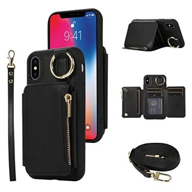 Imagem de Furiet Capa carteira para iPhone Xs X 10 10s Fecho de Couro Flip Zíper Bolsa com Alça de Ombro Suporte para Cartão de Crédito Capa de Telefone para iPhone X iPhone Xs iPhone 10 i PhoneX SX 10x 10xs X