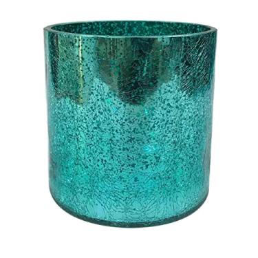 Imagem de Castiçal Vaso De Vidro Azul Metálico