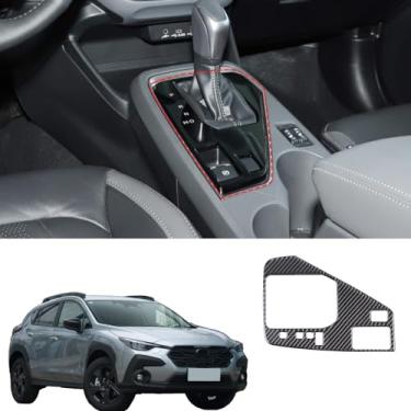 Imagem de HAPPYHORSE Capa de painel de mudança de marchas compatível com Subaru Crosstrek 2023 2024, acessórios de adesivo protetor de tampa de suporte de copo para consoles centrais automotivos (preto)