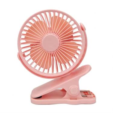 Imagem de KONPWAY Mini ventilador com clipe operado por bateria, ventilador pessoal portátil de 2500 mAh de 10 cm para ambientes externos, carrinho de bebê, assento de carro, academia - rosa