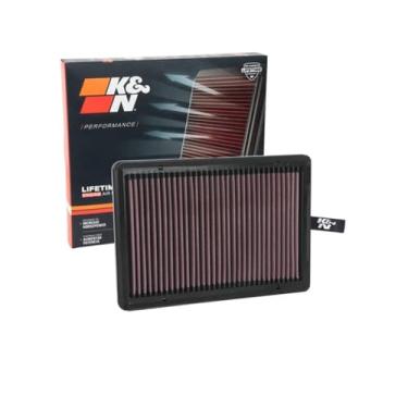 Imagem de K&N Filtro de ar do motor: Alto desempenho, premium, lavável, filtro de ar de substituição para carro: Compatível com Hyundai/Kia L4 (Sonata, Hybrid, Optima, Optima Hybrid, Cadenza, K5, K7), 33-5026