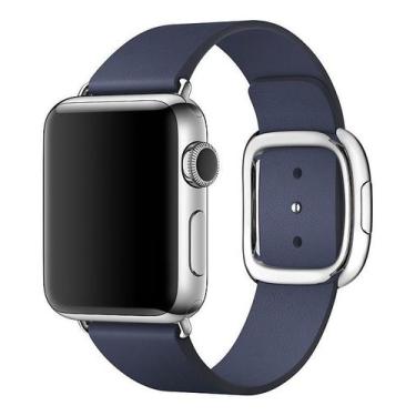 Imagem de Pulseira Couro Fecho Moderno Compatível com Apple Watch - Baú do Vikin