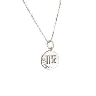 Imagem de Colar Signos Corrente 55/60-Banhado Platina - Virgem - Le Rouge Joias