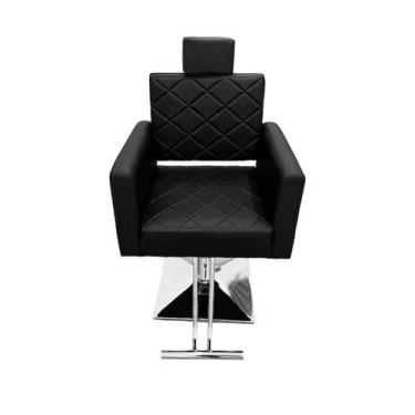 Imagem de Poltrona cadeira hidráulica evidence fixa para salão cor preto - DUART