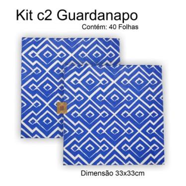 Imagem de Kit c2 Pc de Guardanapo Papel Decorado Festa Decoupage 33x33cm - Wincy