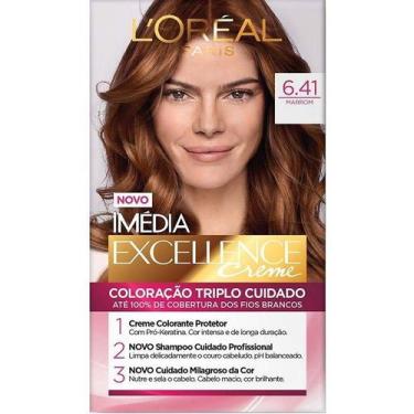 Imagem de Coloração Imédia Excellence L'oreal Creme 6.41 Marrom - Imedia