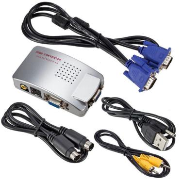 Imagem de Conversor Adaptador Vga Para Rca E S-Vídeo Pc Tv