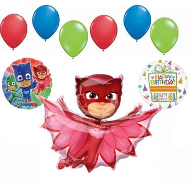 Imagem de Anagram PJ Masks Owlette Birthday Party Supplies Balloon Bouquet Decorations
