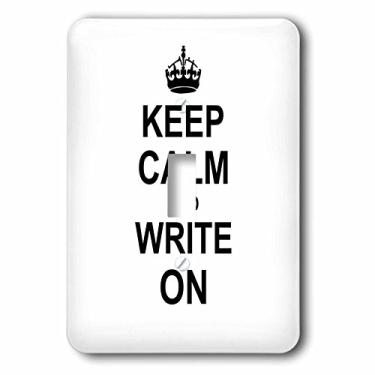 Imagem de 3dRose lsp_157787_1 Keep Calm and Write On Writing Autor Phd Tesis Writer Gifts Divertido Humor Humor Humorístico Single Switch