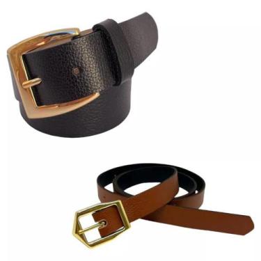 Imagem de Kit Cinto Feminino Casual Barato Até R100,00 Reais - RIJEERO, Caramelo
