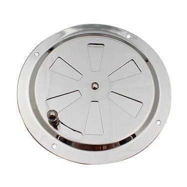 Imagem de glrovazas Aberturas de saída de ar de aço inoxidável redondas abertura e fechamento manual de parede Soffit ventilações de ar de duto plano exaustor 1 peça para casa, plano, garagem