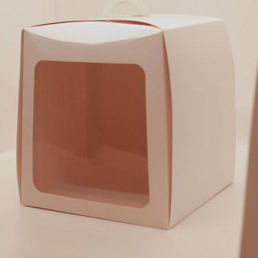 Imagem de Caixa Bolo Panetone Com Visor - 500g - Branco - 15 x 15 x 16 - 5 unida