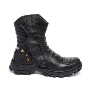 Imagem de Bota Masculina Motociclista Couro Cano Longo Confortável Macia - Via L