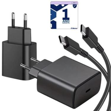 Imagem de Carregador Turbo 45w PD Preto Com Cabo USB Tipo-C Compatível Com Moto 
