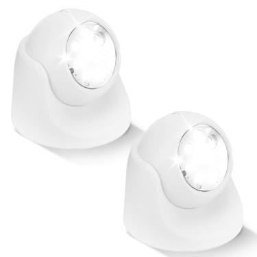 Imagem de Luzes externas com sensor de movimento – luz de sensor de movimento ao ar livre operada por bateria sem fio refletor de movimento luz de segurança liga automática para varanda abrigada escada corredor