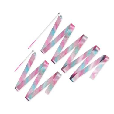 Imagem de DS. DISTINCTIVE STYLE 2 fitas de dança rítmica de 199,9 cm e 399,8 cm - conjunto de varinhas de ginástica artística para iniciantes, treinamentos e performances para dançar e girar bastões