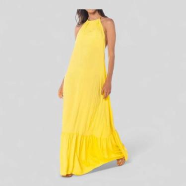 Imagem de Vestido Longo Frente Única Decote Madrinha Noivado Convidada Longo - C