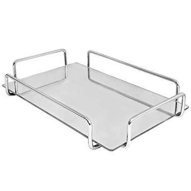 Imagem de MS Aramados, 382, Bandeja Espelhada Para Aparador Para Banheiro ou Café Cromado, Vidro