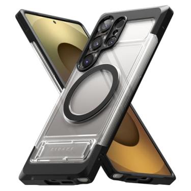 Imagem de Ringke UX Magnetic [compatível com MagSafe] Capa projetada para Samsung Galaxy S25 Ultra, 2,0 mm de espessura, molduras de TPU Armor Defense, capa robusta com suporte, ímã poderoso - transparente