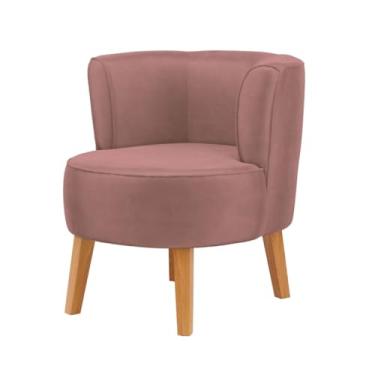 Imagem de Poltrona Decorativa para Sala de Jantar Confortável Tecido Veludo MOBLAN decor (Rosa Escuro)