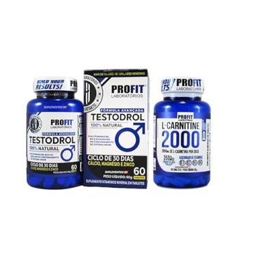 Imagem de kit testodro l carnitina 60 tabletes profit labs