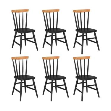 Imagem de Kit 6 Cadeiras de Jantar Madeira Maciça/MDF Multimóveis CR50120