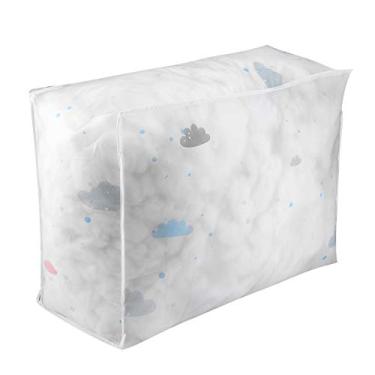 Imagem de Saco de Armazenamento Dobrável para Sacola de Armazenamento de Roupas, Roupas de Armazenamento Dobrável - Quilt e Caixa de Suéter - Perfeito para Viajar (57 * 40 * 22cm Nuvem)