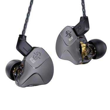 Imagem de CCZ DC03 fones de ouvido intra-auriculares, IEMs para jogos, som de graves profundos, fones de ouvido intra-auriculares HiFi 1DD com cabo substituível, em ouvidos para cantores músicos (gun, sem