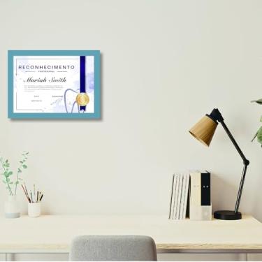 Imagem de Genérico, Certificado Decorativo Dentista Consultório Moldura e Vidro Cor:Azul