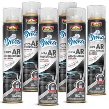Imagem de Kit 6 Limpa Ar Condicionado Breeze Carro Novo Proauto 300ml