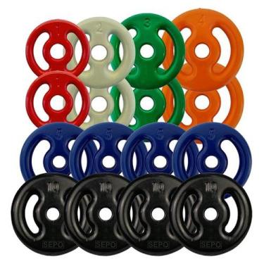 Imagem de Kit Anilhas Emborrachadas 80 Kg - SEPO