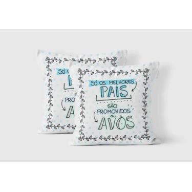 Imagem de Almofada Branca Só Os Melhores Pais São Promovidos A Avôs 40cm x 40cm 