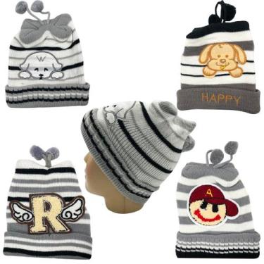 Imagem de Gorro Touca Infantil Baby Bichinhos - R.Pires, Cinza, Unico