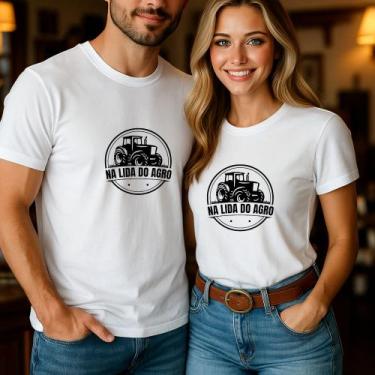 Imagem de Camiseta Algodão Unissex Casal Country Estampa Na Lida Do Agro Usar Me
