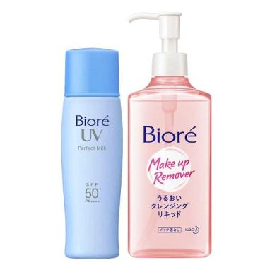 Imagem de Bioré Kit  Protetor Solar Facial Perfect Milk FPS50 40ml + Demaquilant