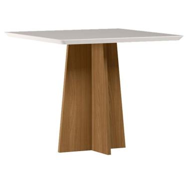 Imagem de Mesa De Jantar Anitta 90x90 Cm Com Vidro Ype Off White – New Ceval