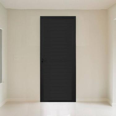 Imagem de Porta Lambri Esquerda 1 Folha 80x215cm Fábrica do Alumínio Preto