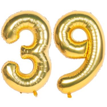 Imagem de CHANGZHONG Balões De 40" Com Números Dourados, Folha Hélio, Balão Mylar, Decoração Para Festa Aniversário E Banquete 39