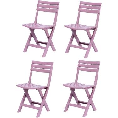 Imagem de 4 Cadeiras Dobráveis Brancas, Cadeiras De Jardim De Plástico, Cadeiras Dobráveis Internas E Externas, Cadeiras Dobráveis De Plástico, Cadeiras De Jantar Dobráveis Portáteis, White, 4-pack