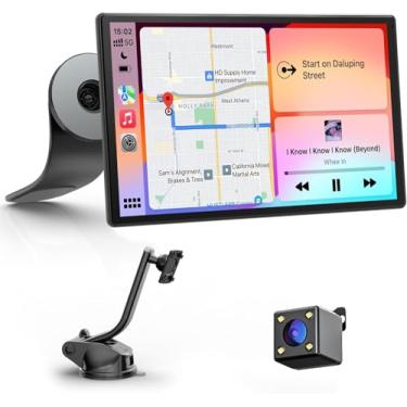 Imagem de Avylet Tela CarPlay de 9 polegadas para carro com Apple CarPlay e Android Auto, modo retrato e paisagem, tela sensível ao toque e câmera de reserva, navegação GPS/controle de voz/OTA/Bluetooth/AUX/FM