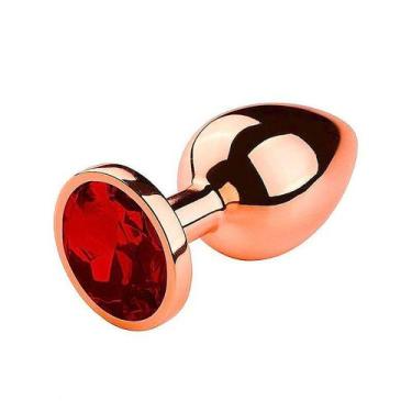 Imagem de Plug Anal em Metal Rose com Cristal Bolinha Brilhante Tamanho P - SI