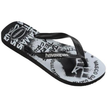 Imagem de Chinelo Havaianas Top Times Vasco FC Estamp 2024 41483081069, Preto, 3